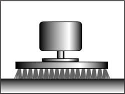 Illustration of a disk scrub brush on a scrubber