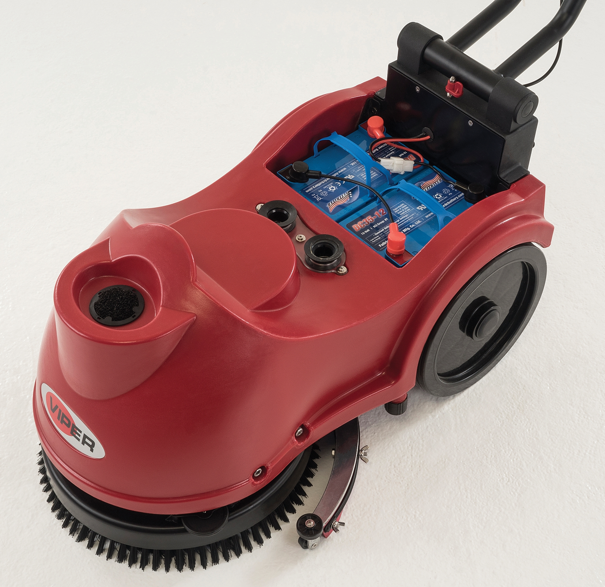 Fang 15B walk behind micro floor scrubber battery compartment